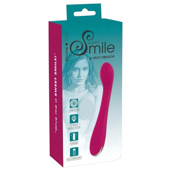 SMILE G-spot - akumulatorowy, żebrowany wibrator do punktu G (fioletowy)