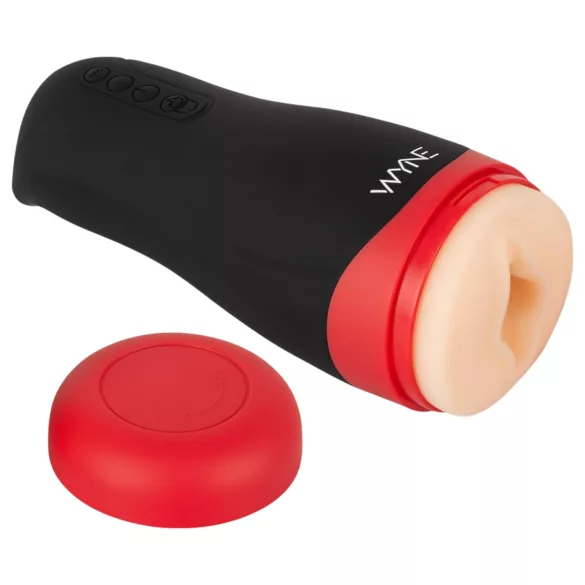 WYNE 01 - masturbator męski wibracyjno-ssący z podgrzewaniem - czarny