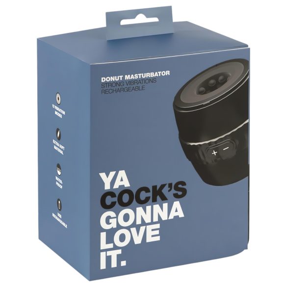 Ya Cock's Donut - ładowany, wodoodporny masturbator dla mężczyzn (czarny)