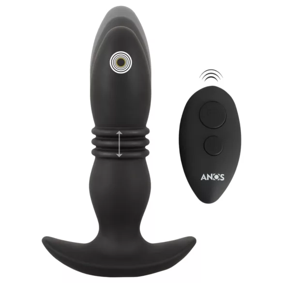 ANOS - wibrujący korek analny z pilotem - czarny