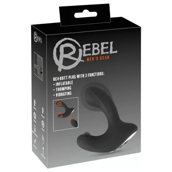 Rebel RC - wibrujący analny korek z pompką - czarny