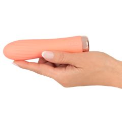   You2Toys peachy! mini wibrator żebrowany - ładowalny wibrator w sztyfcie (brzoskwiniowy)