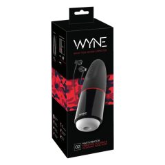   WYNE 02 - Akumulatorowy, wibrująco-ssący masturbator (czarno-biały)