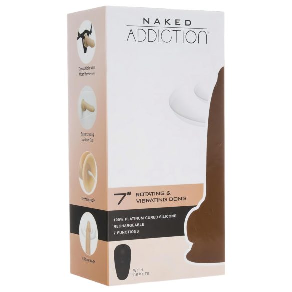 Naked Addiction Rotating 7 - Obrotowy wibrator (18cm) - naturalny