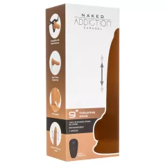   Naked Addiction - wibrator z funkcją pchania - ciemny - 23 cm
