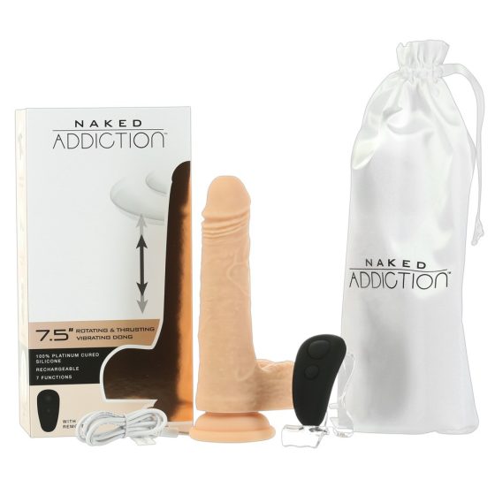 Naked Addiction Thrusting 7,5 - ładowalny wibrator pchający (19 cm) - naturalny