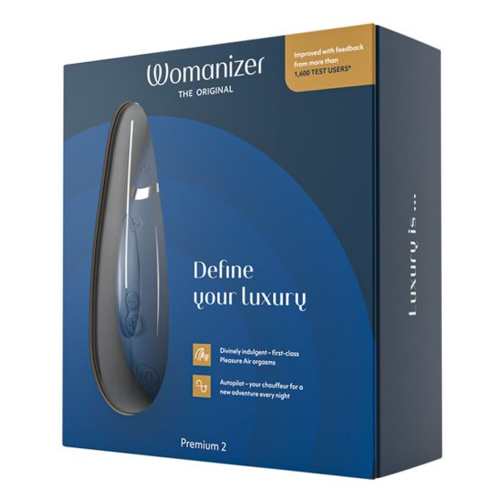 Womanizer Premium 2 - ładowalny, wodoodporny stymulator łechtaczki (niebieski)