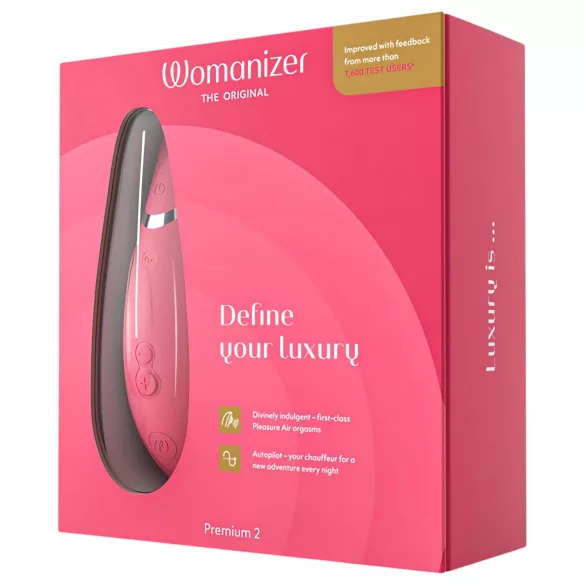 Womanizer Premium 2 - stymulator łechtaczki na fale powietrzne - różowy