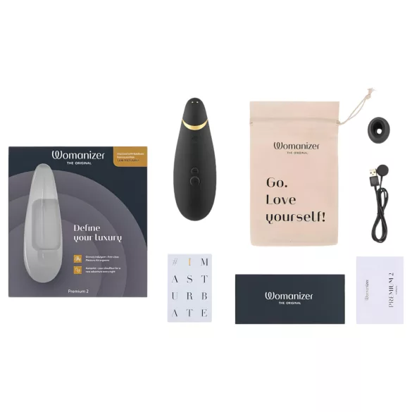 Womanizer Premium 2 - stymulator łechtaczki powietrzny - czarny