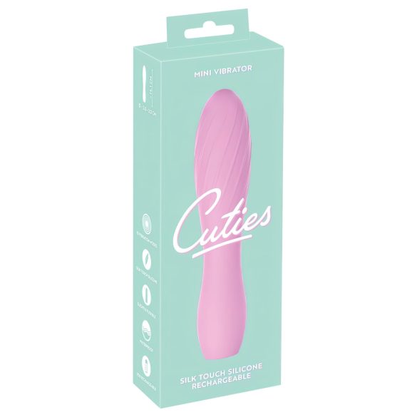 Cuties Mini 3 - wodoodporny różowy wibrator z akumulatorem i żebrami