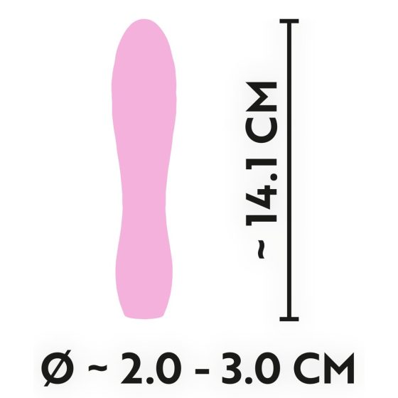 Cuties Mini 3 - ładowalny, wodoodporny, prążkowany wibrator (różowy)