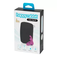   Happyrabbit - pierścień wibrujący na penisa z etui - silikon fioletowy