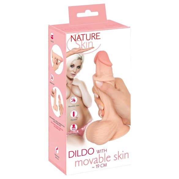 Nature Skin - dilda z realist. skórą - 19cm (naturalny)