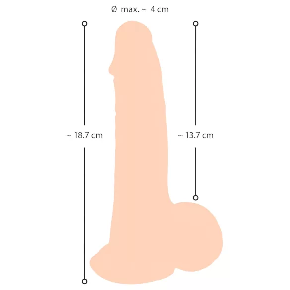 Nature Skin - dildo realistyczne - skóra naturalna - 19cm - kolor cielisty