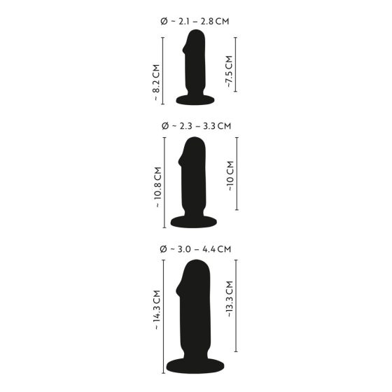 Anos Trainig Kit - zestaw dild analnych (3 części) - czarny