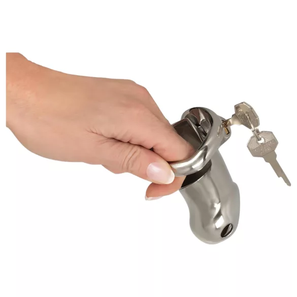 Fetish - klatka na penisa metalowa - srebrna