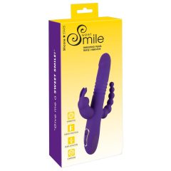   SMILE Triple - ładowalny, potrójny wibrator z obrotowym popychaczem (fioletowy)