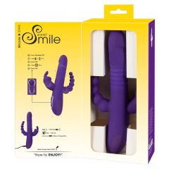   SMILE Triple - ładowalny, potrójny wibrator z obrotowym popychaczem (fioletowy)