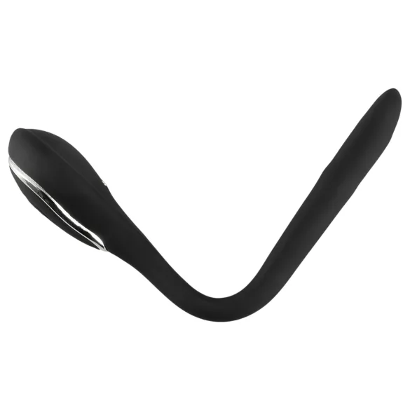 Penis Plug Dilator - akumulatorowy, wibrujący dilator (1 cm, czarny)