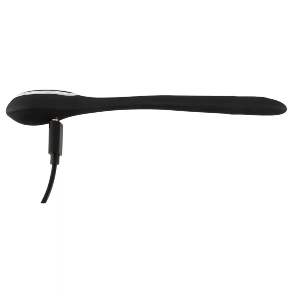 Penis Plug Dilator - akumulatorowy, wibrujący dilator (1 cm, czarny)