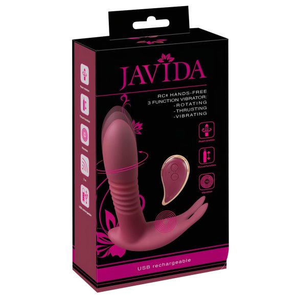 Javida RC - radiowy, 3-funkcyjny wibrator łechtaczki (czerwony)