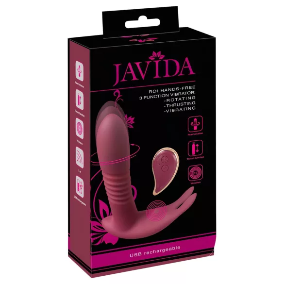 Javida RC - wibrator łechtaczki z pilotem - 3 tryby - silikon czerwony