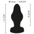 ANOS - żebrowany miękki korek analny - 5 cm (czarny)