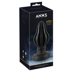   ANOS - super miękkie, prążkowane dildo analne - 7 cm (czarne)