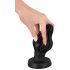 ANOS - żebrowany miękki korek analny - 7 cm (czarny)