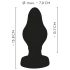 ANOS - żebrowany miękki korek analny - 7 cm (czarny)