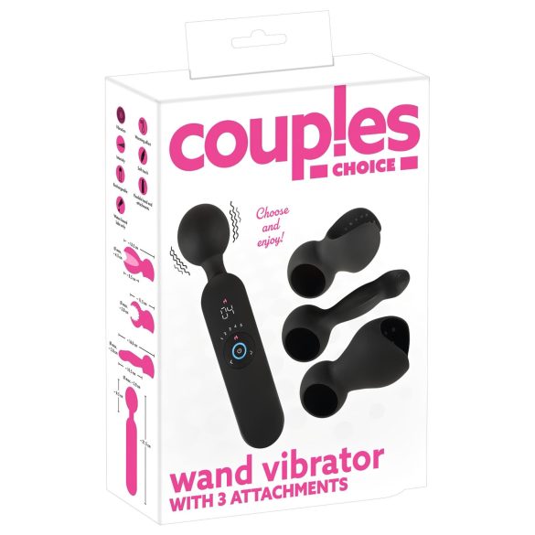 Couples Choice - akumulatorowy, rozgrzewający masażer wibrator (czarny)