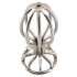 ANOS Metal (2,8 cm) - stalowy analny plug w klatce (srebrny)