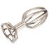 ANOS Metal (2,8 cm) - stalowy analny plug w klatce (srebrny)