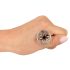 ANOS Metal (2,8 cm) - stalowy analny plug w klatce (srebrny)