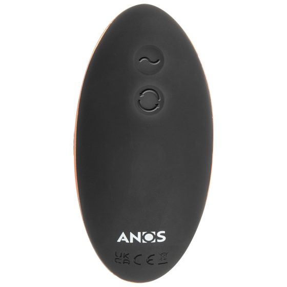 ANOS - zasilany bateryjnie, dwusilnikowy, sterowany radiowo obrotowy wibrator analny (czarny)