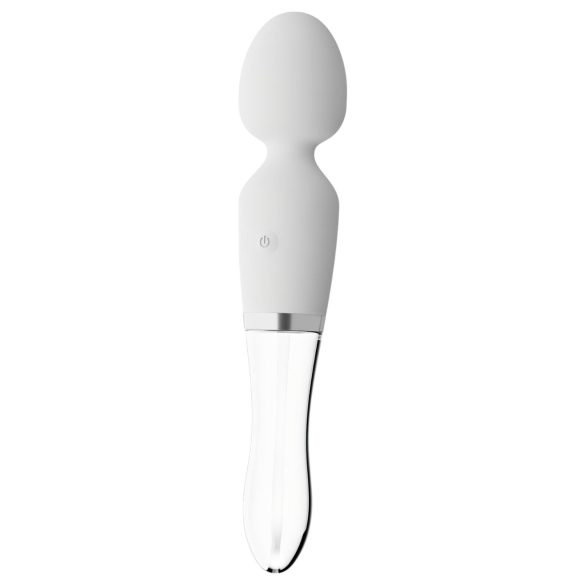 Liaison Wand: silikonowo-szklany wibrator LED (przezroczysty)