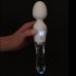 Liaison Wand: silikonowo-szklany wibrator LED (przezroczysty)