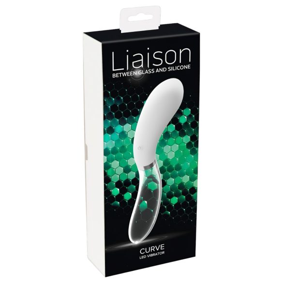 Liaison Curve - akumulatorowy wibrator LED (przezroczysto-biały)