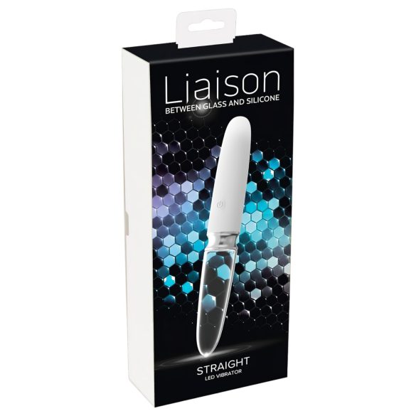 Liaison Straight - akumulatorowy LED wibrator (przezroczysty-biały)