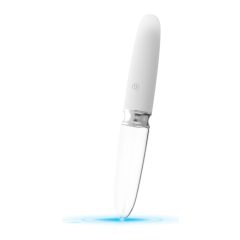   You2Toys Liaison - ładowalny wibrator LED ze szkła silikonowego (przezroczysto-biały)