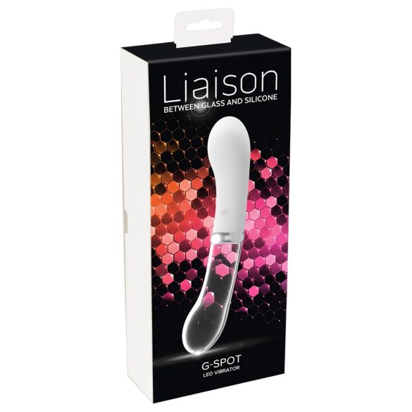 You2toys Liaison - silikonowy szklany LED wibrator (przezroczysty-biały)