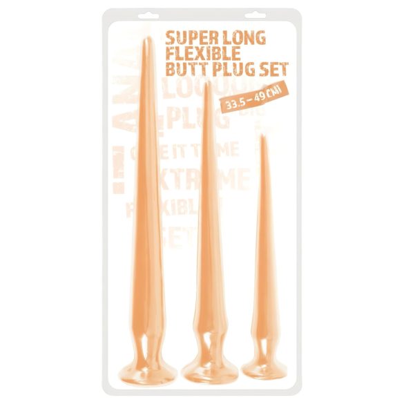 You2Toys - extra długi zestaw plugów (3 sztuki) - naturalny