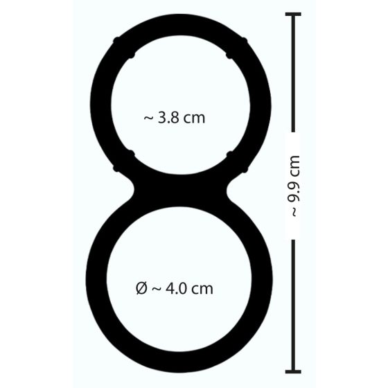 You2Toys - podwójny silikonowy pierścień na penisa i jądra z efektem metalicznym (srebrny)