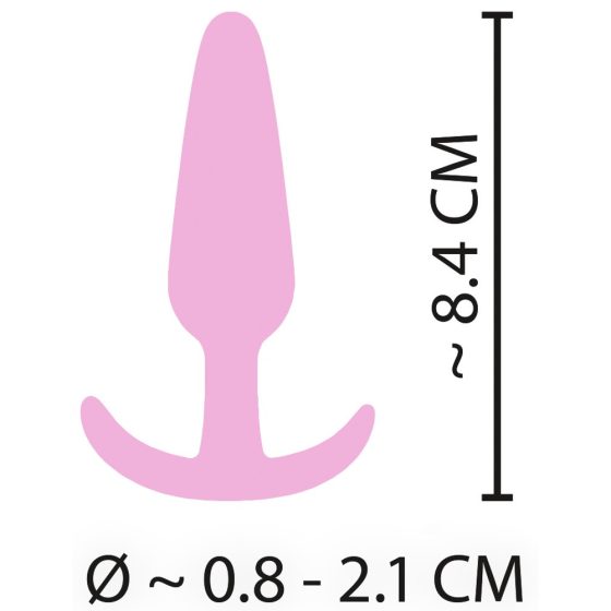 Cuties Mini Butt Plug - silikonowe dildo analne - różowe (2,1 cm)
