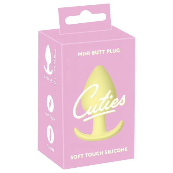 Cuties Mini Plug analny - silikonowy, żółty (3,1 cm)