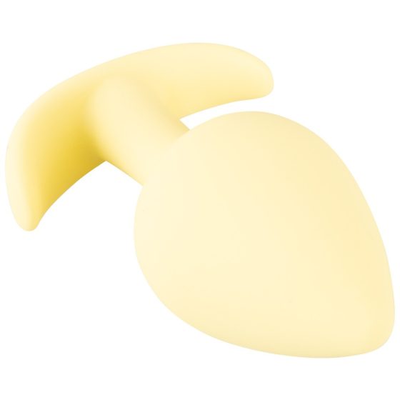 Cuties Mini Butt Plug - silikonowe dildo analne - żółte (3,1 cm)