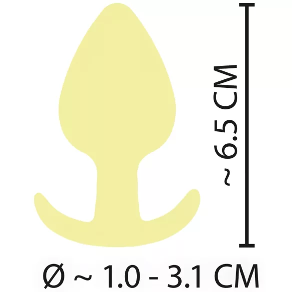 Cuties Mini Butt Plug - silikonowy korek analny (żółty, 3,1 cm)