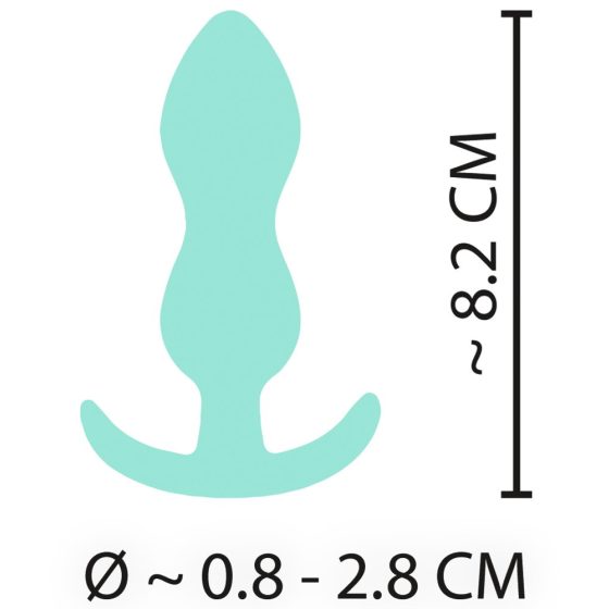 Cuties Mini Butt Plug - silikonowe dildo analne - miętowe (2,3 cm)