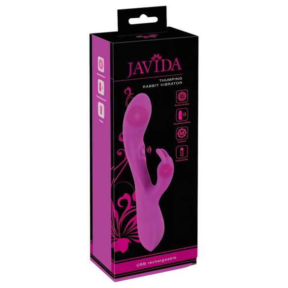 Javida Thumping Rabbit - 3-silnikowy wibrator z uchwytem do łechtaczki (fioletowy)