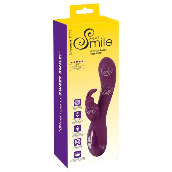 SMILE – wibracyjny masażer z 3 silnikami i ramieniem do stymulacji (fioletowy)